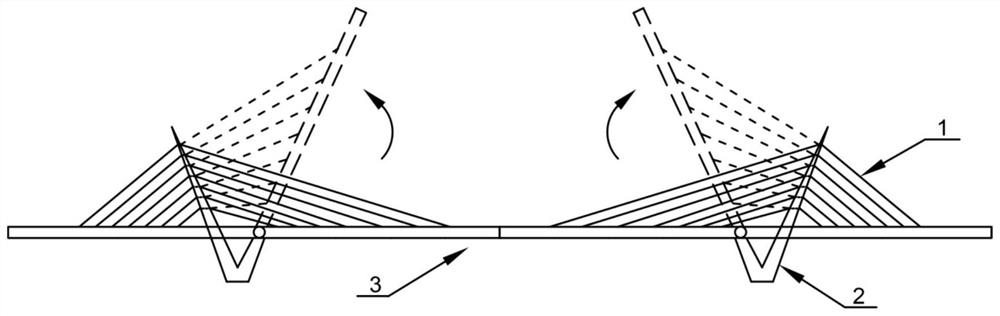 Opening and closing bridge with CFRP (carbon fiber reinforced plastic) plate and support