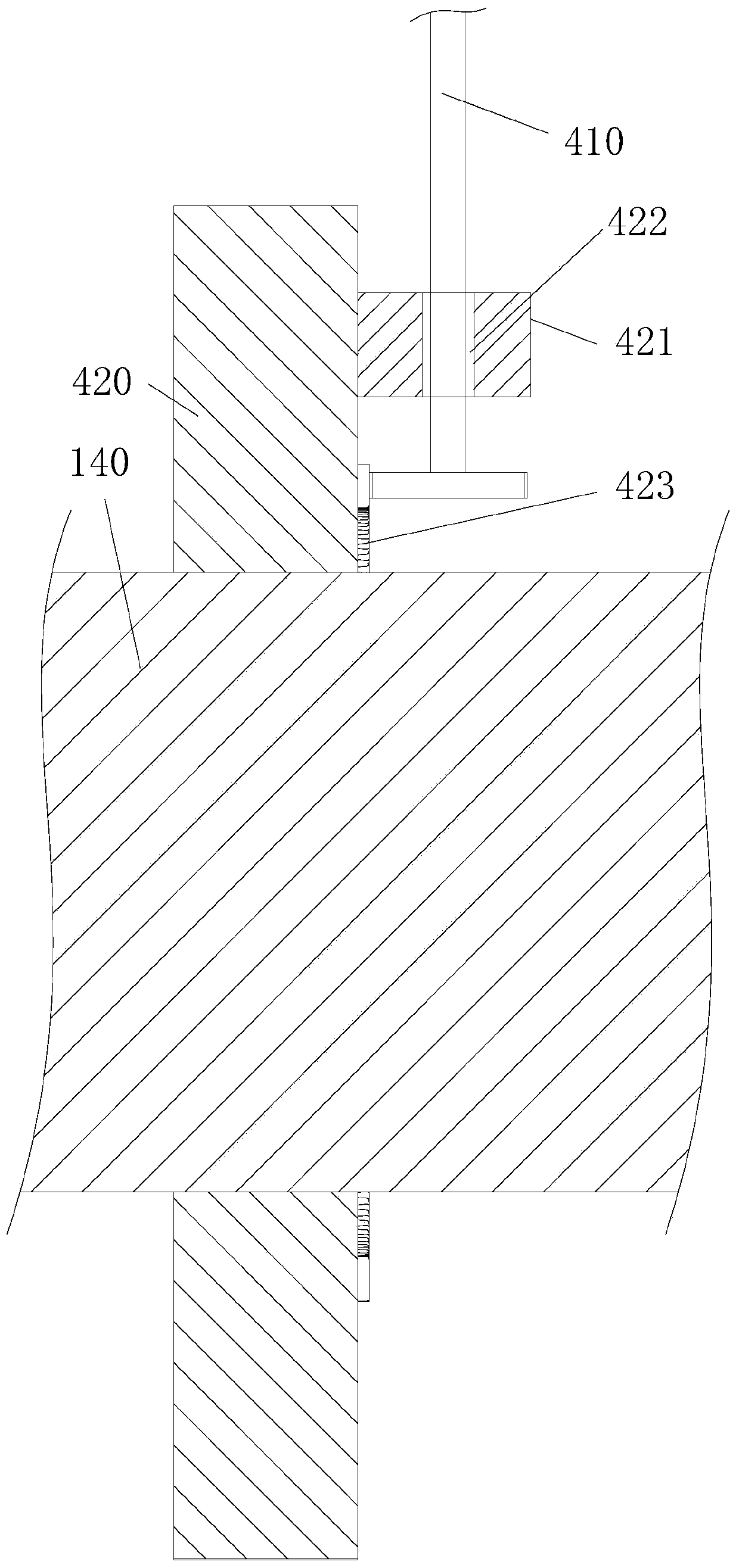 Special driving device for turnover hanging head and injection device