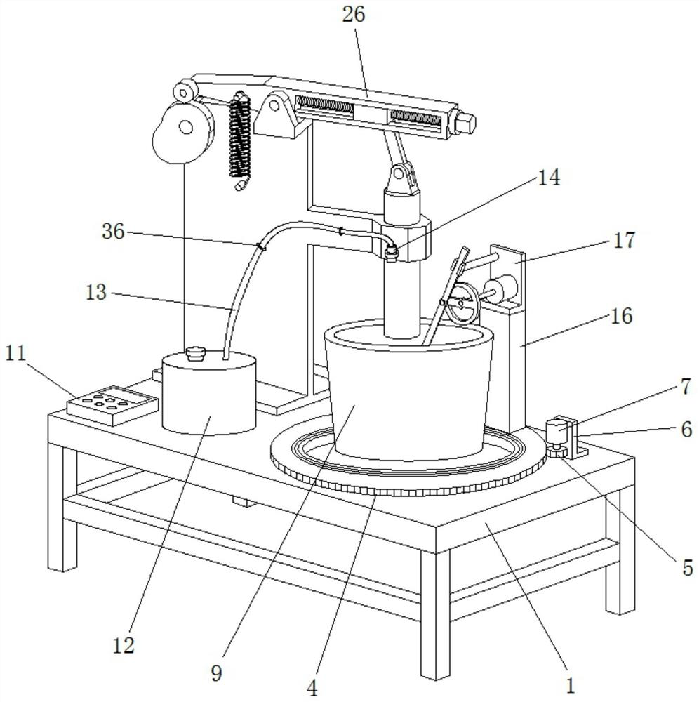 Rice cake processing device simulating mortar beating and turning actions