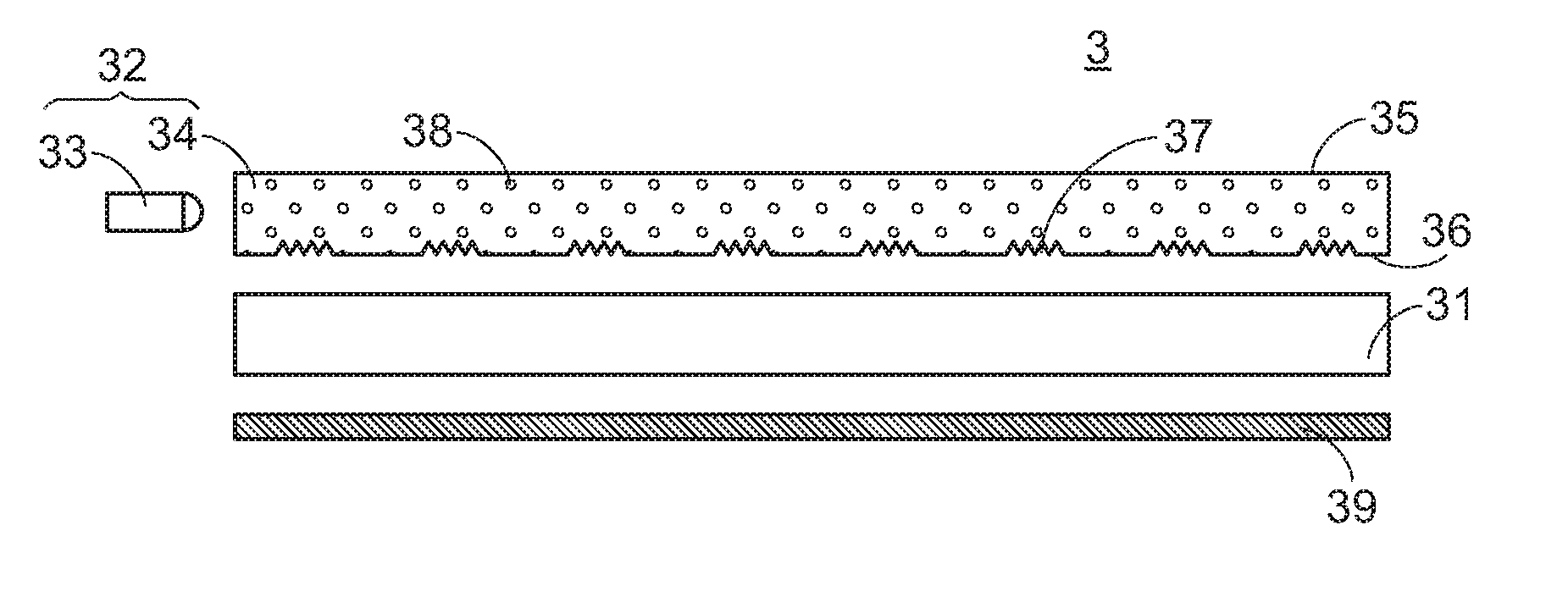 Input device with luminous patterns