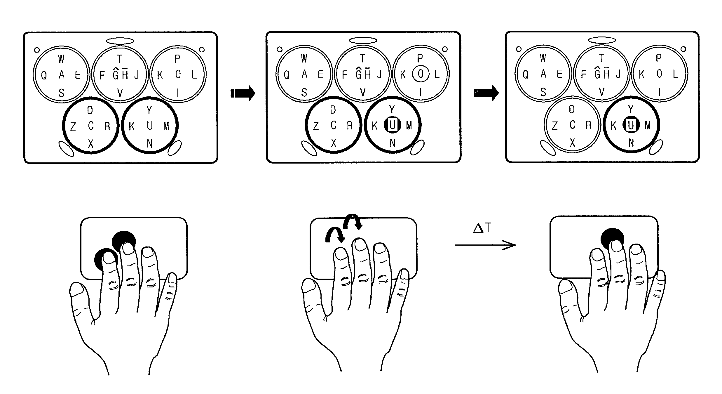 Multi-touch character input method
