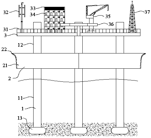 Self-elevating pinion-and-rack offshore oil-and-gas exploitation structure device