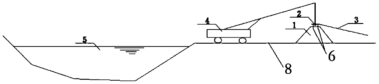 Underwater unhooking method for throwing large-grain-size material in riverway closure construction