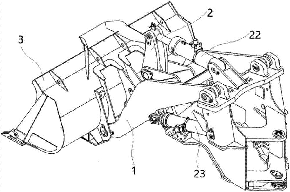 Loader work device load spectrum test system, work device and loader