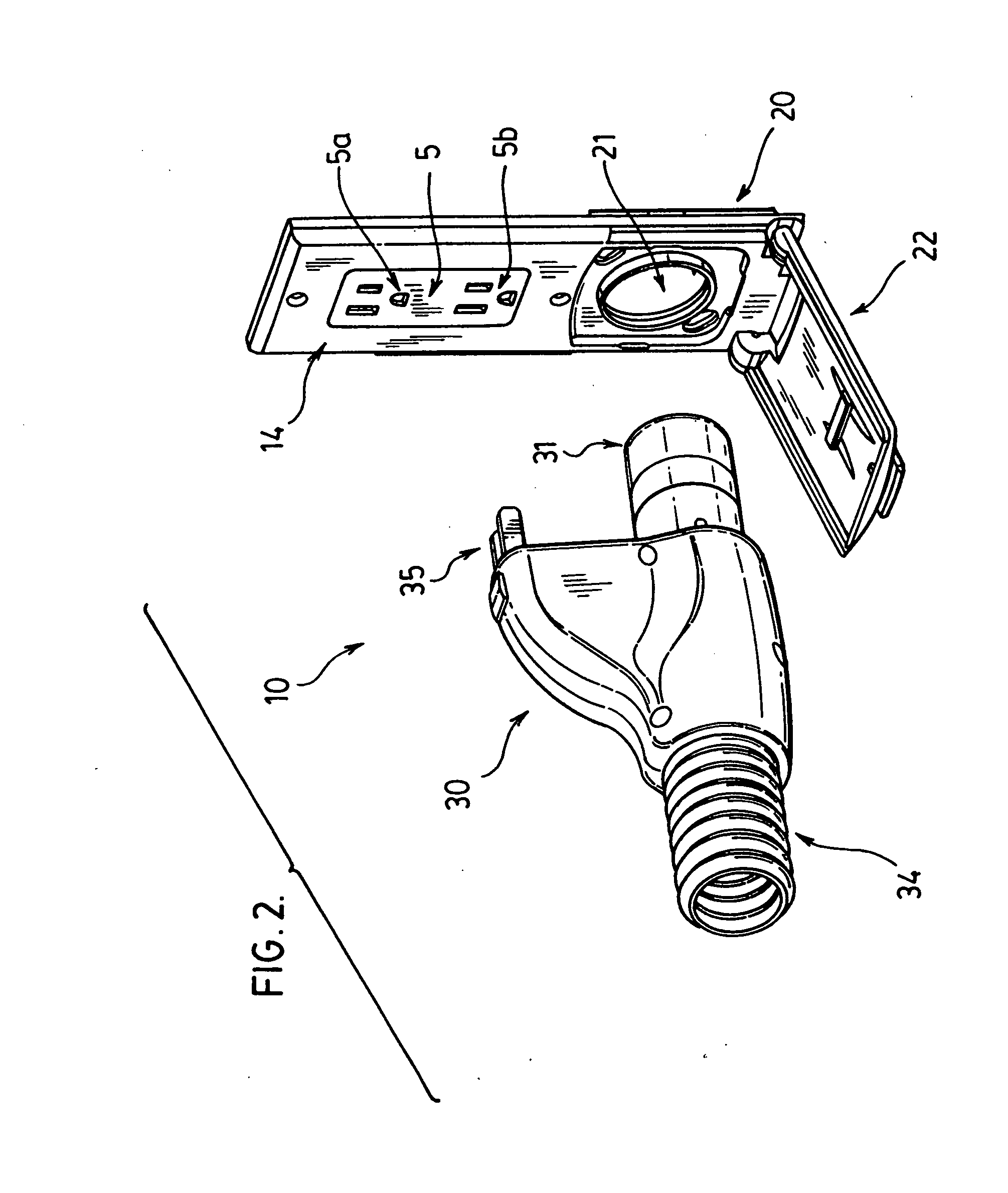 Central vacuum system mounting flange and hose cuff for use with standard electrical outlets