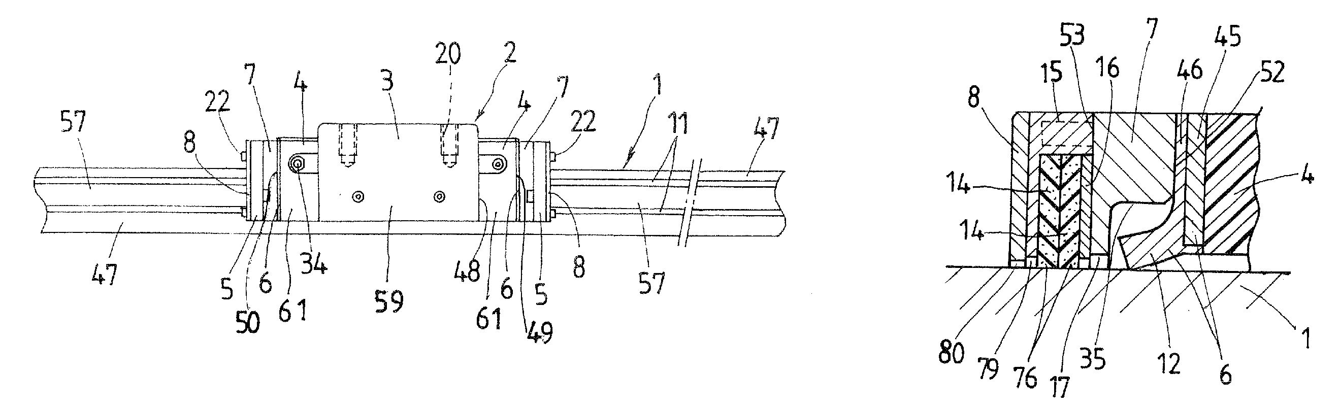 Linear motion guide system with wiper seal