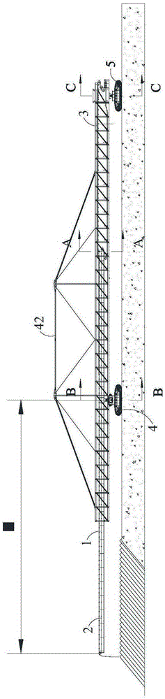 Telescopic arm type dumping plough used for mine