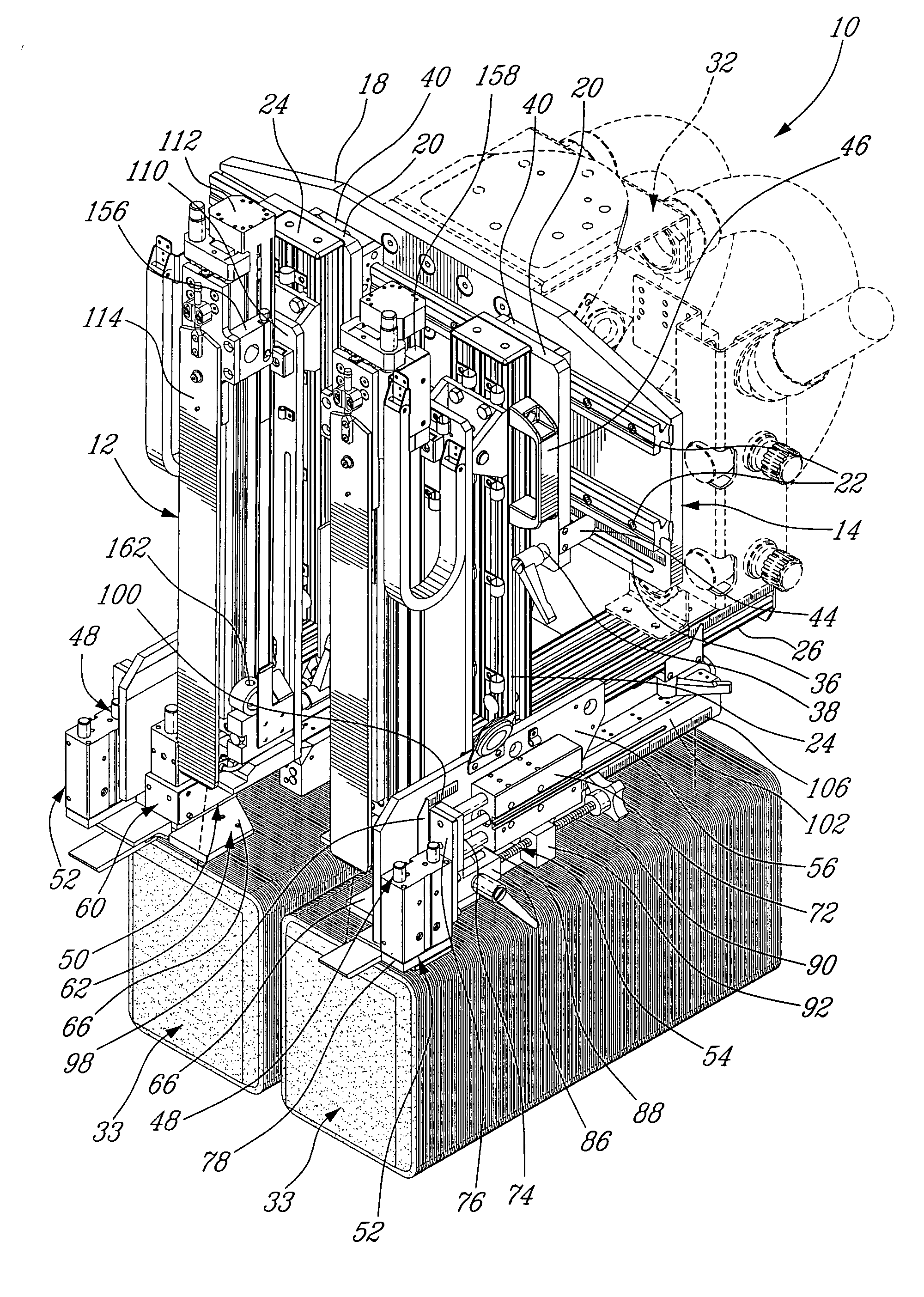 Method and tool for the separation of a pile of recipients