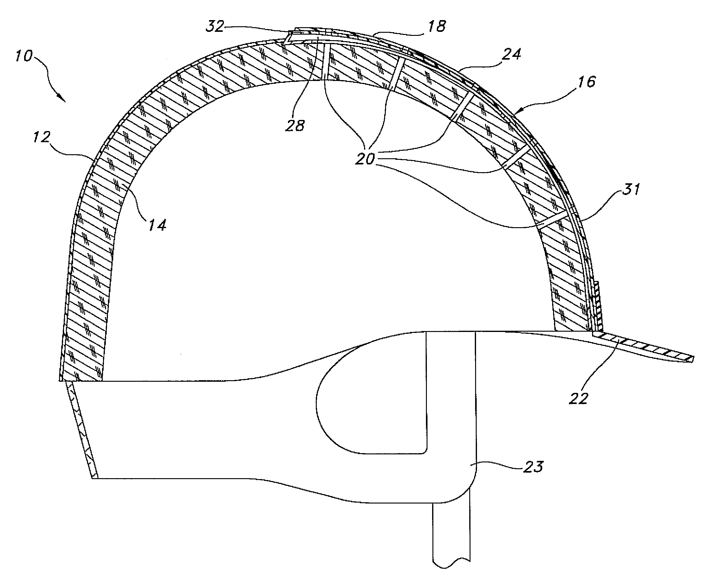 Vented helmet with insert