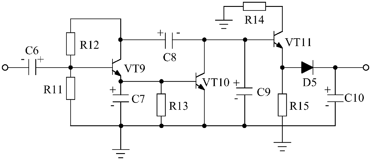 Peak value suppression power amplifier system based on current negative feedback circuit