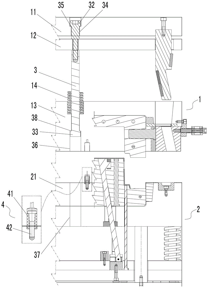 Mold locking structure for injection mold