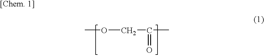Low melt viscosity polyglycolic acid, production process thereof, and use of low melt viscosity polyglycolic acid
