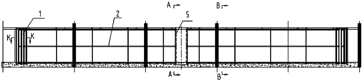 Sectional rail-type roller curtain