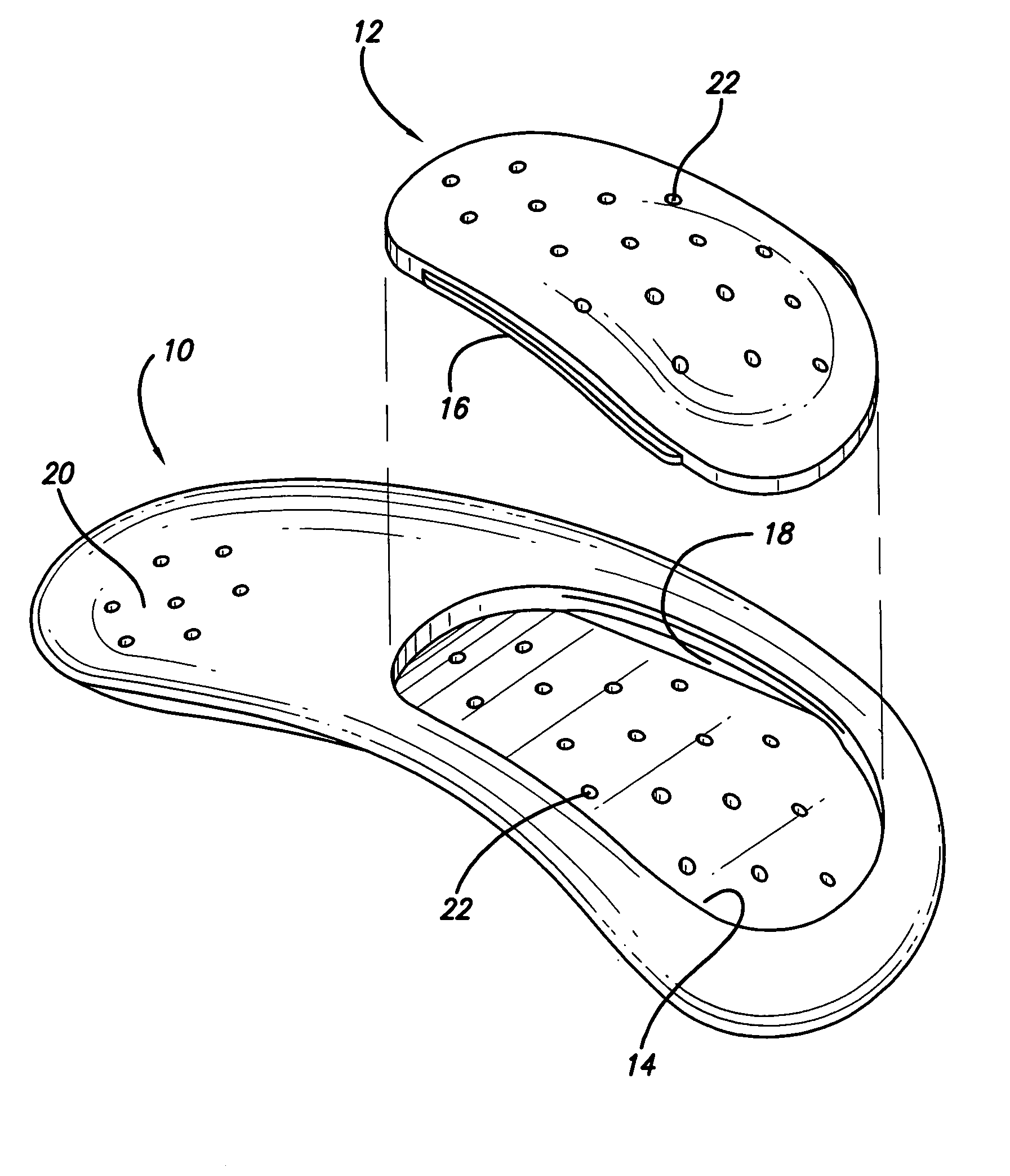 Footwear orthotic with insert