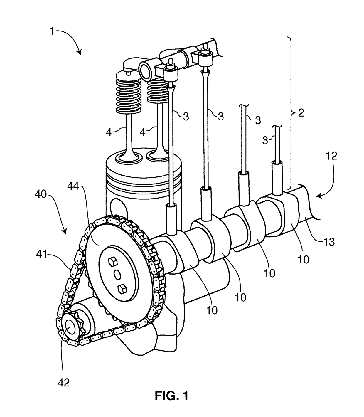 Dual-lobed cam for a camshaft and engine assembly