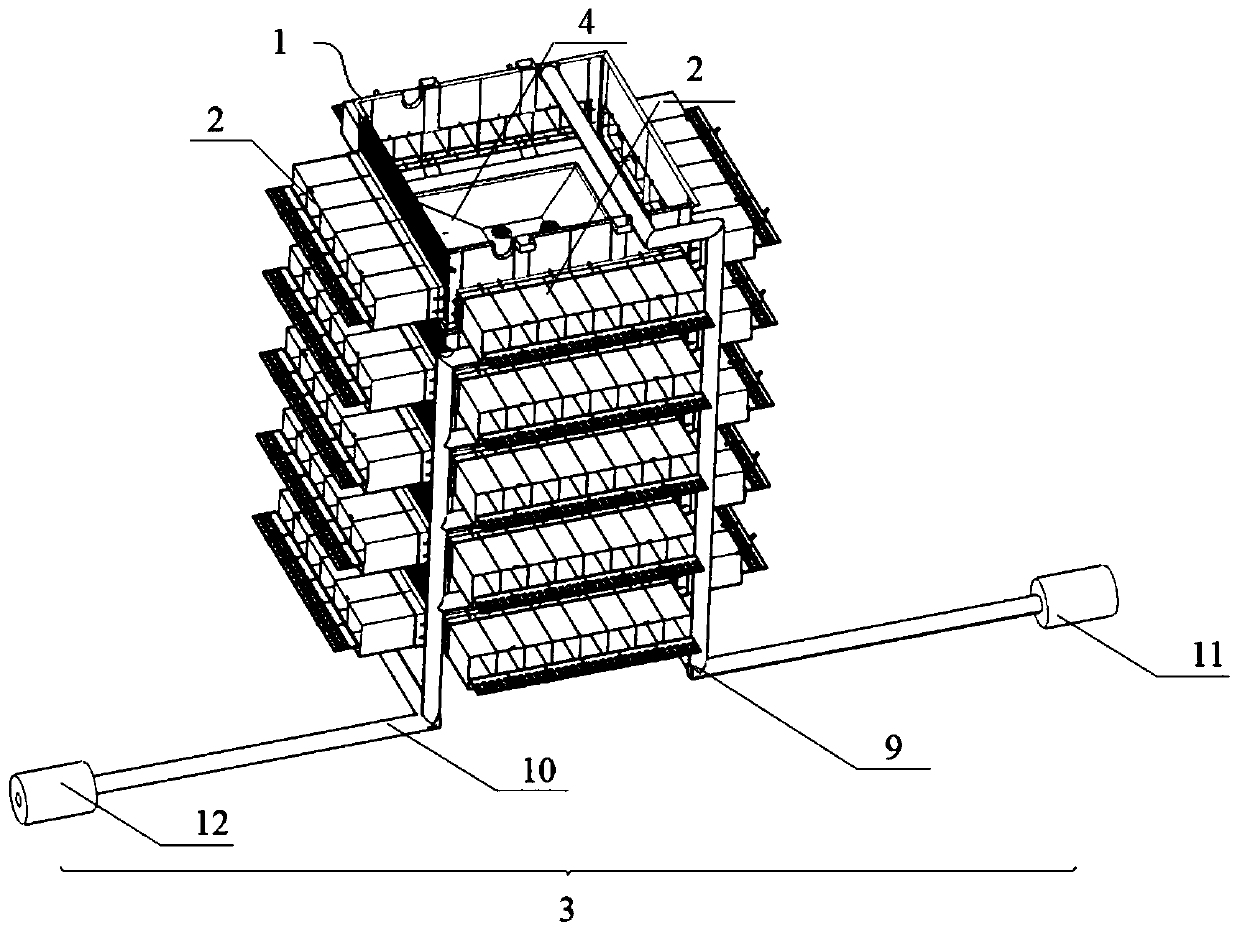 Three-dimensional ecological breeding system with hanging caves