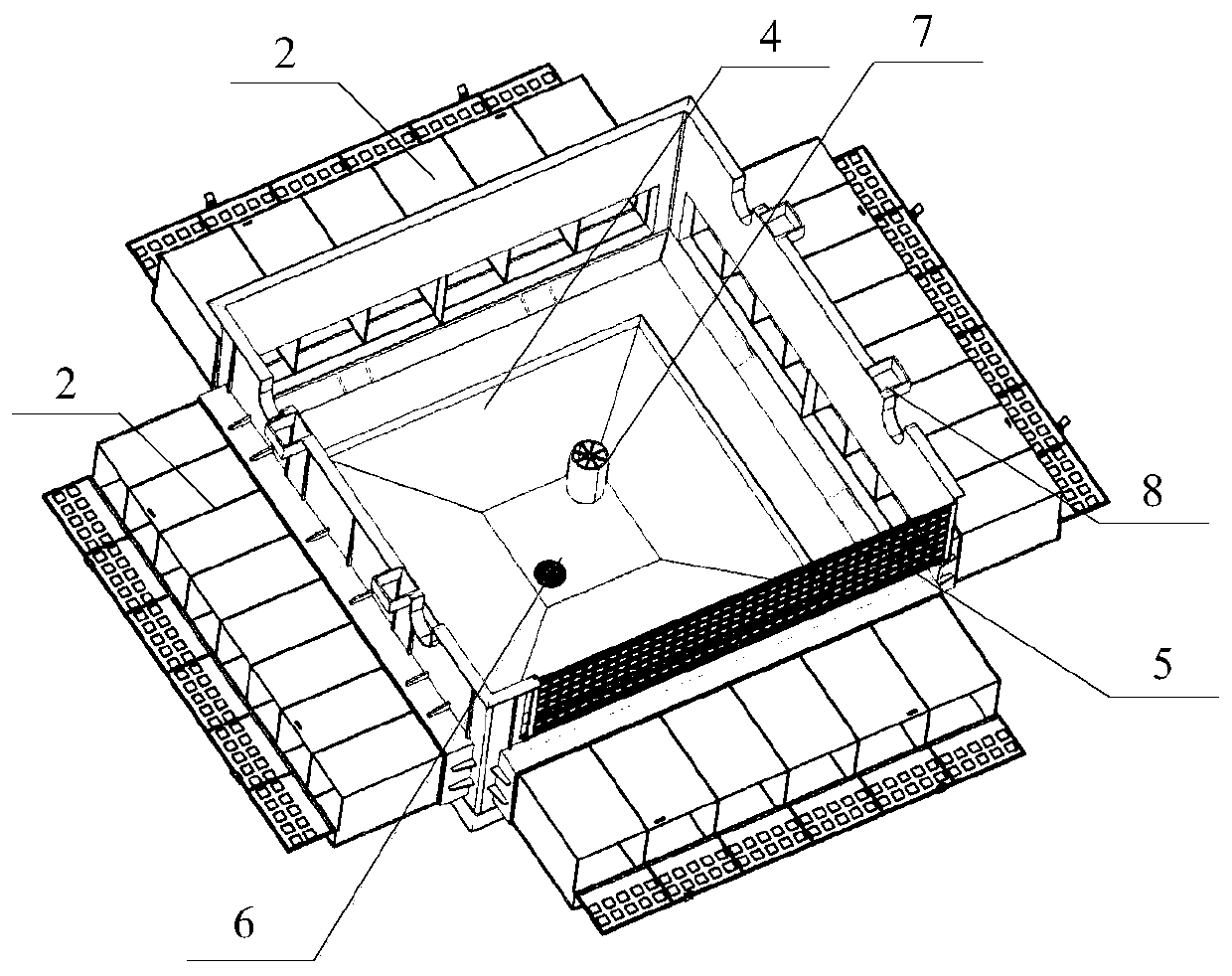 Three-dimensional ecological breeding system with hanging caves