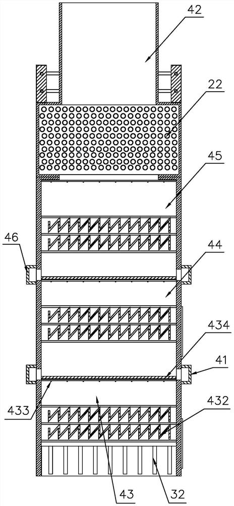 Circulating washing and purifying treatment device for kiln waste gas