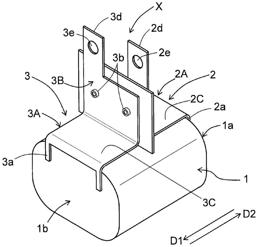 Busbar structure for capacitor