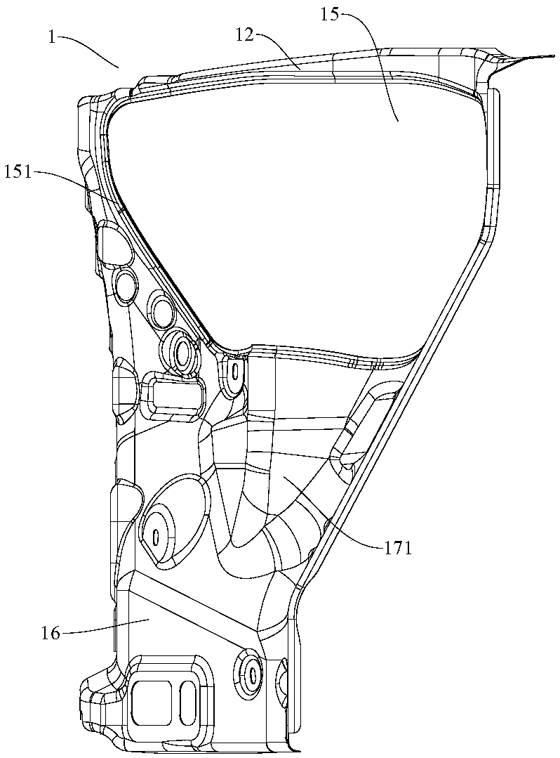 Front combination lamp mounting plate for vehicle and vehicle with same