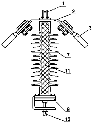 Single-insulator ice-melting earthing knife switch