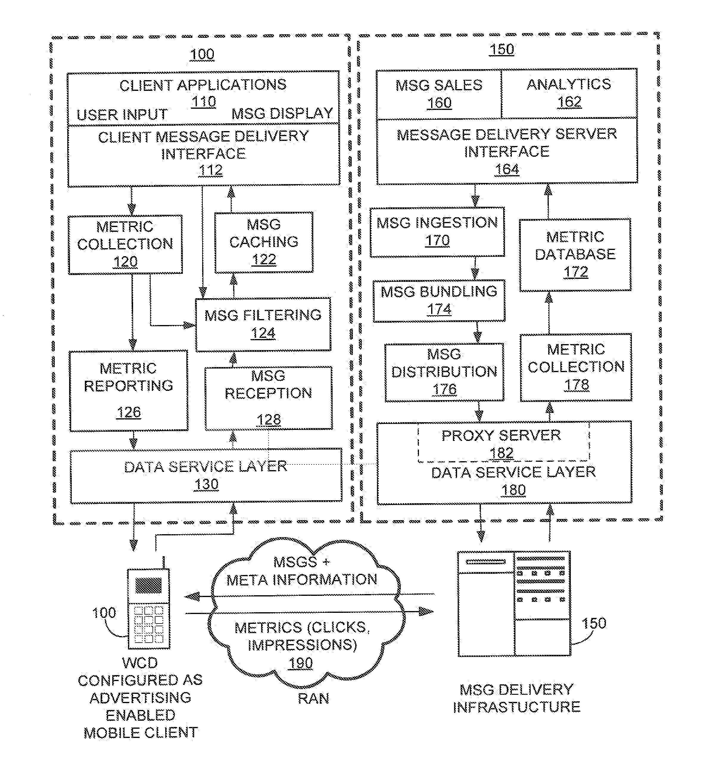 Method and system for using a cache miss state match indicator to determine user suitability of targeted content messages in a mobile environment