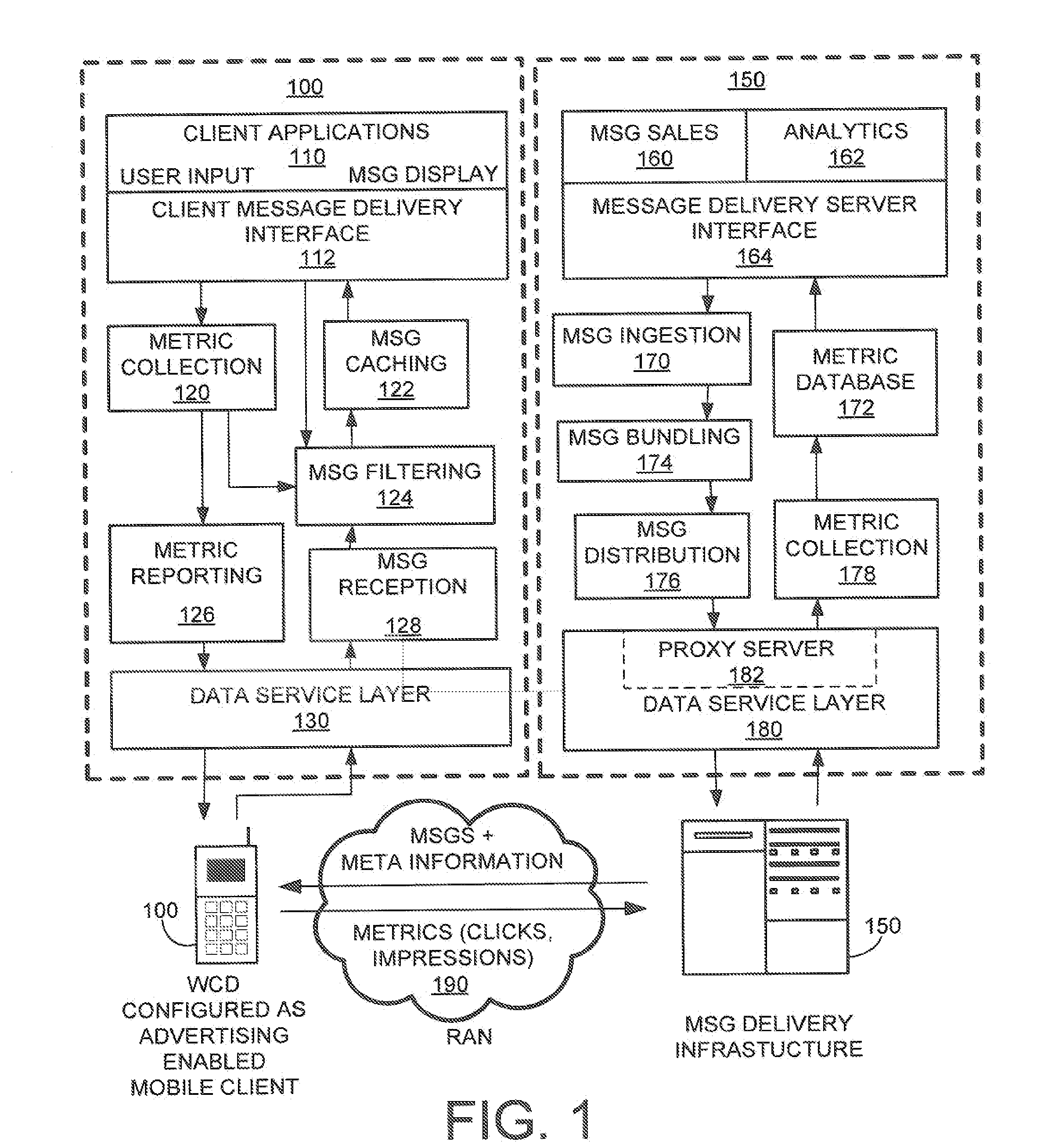 Method and system for using a cache miss state match indicator to determine user suitability of targeted content messages in a mobile environment