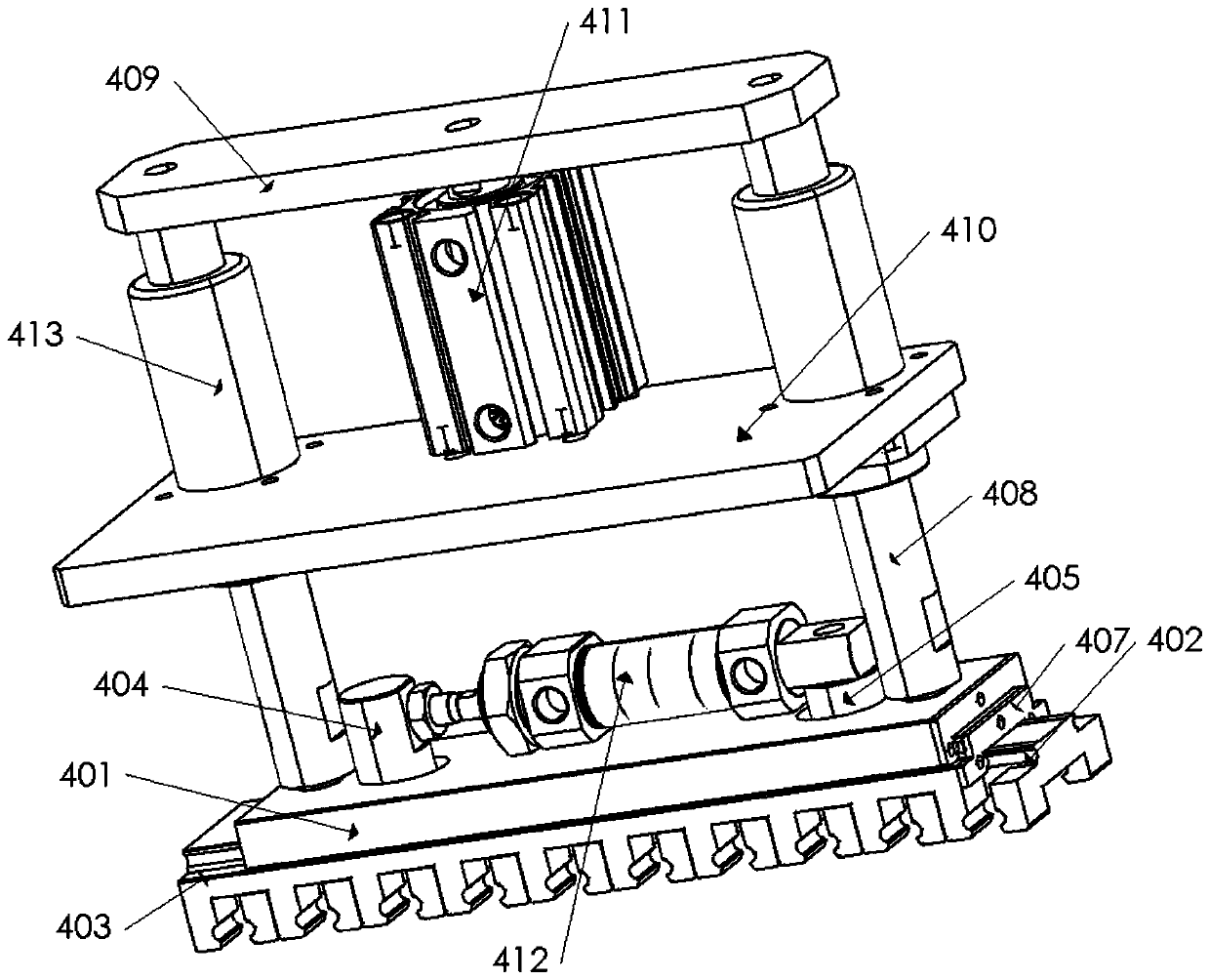 Rod inserting device for sponge rod production line processing