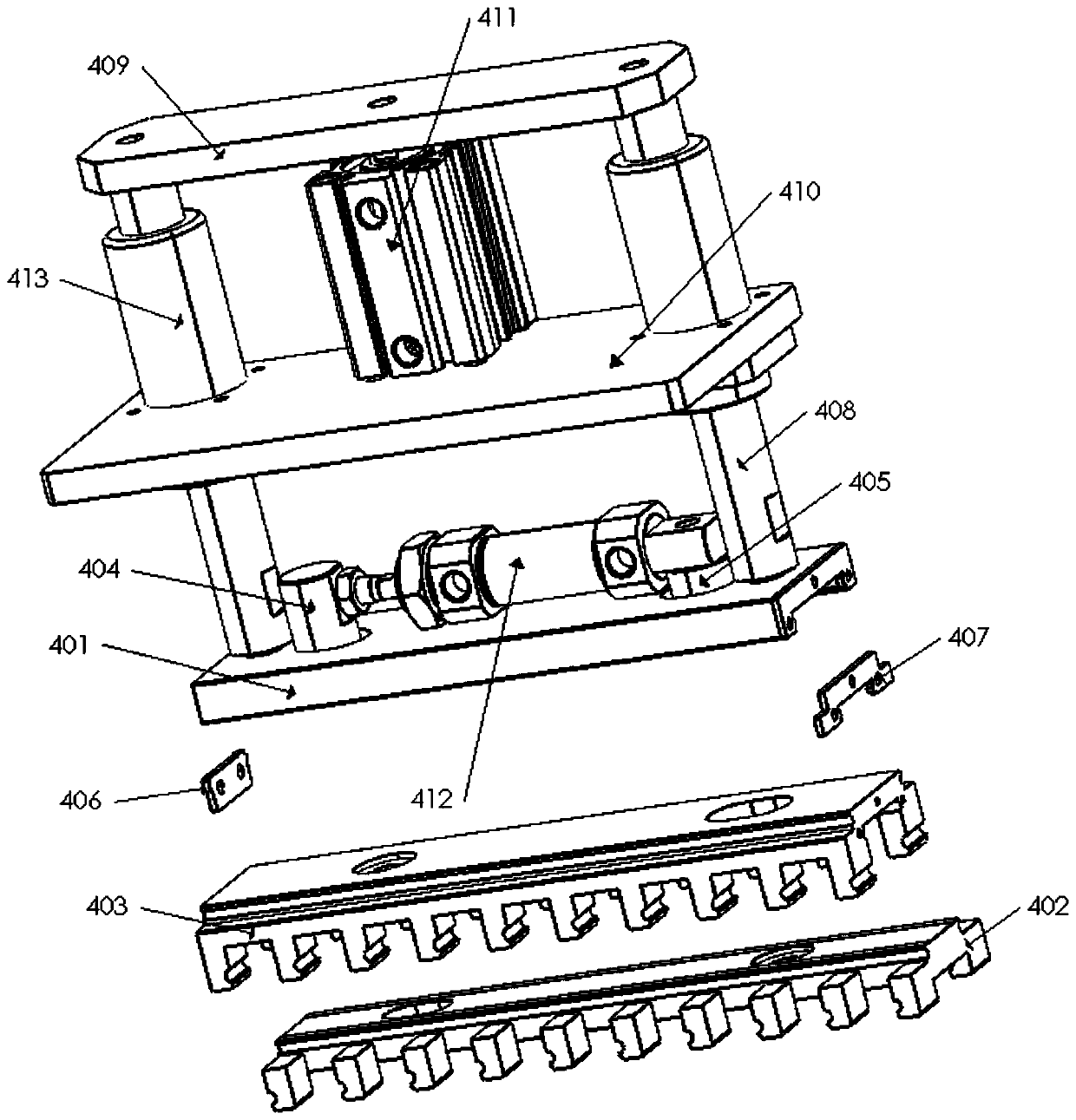 Rod inserting device for sponge rod production line processing