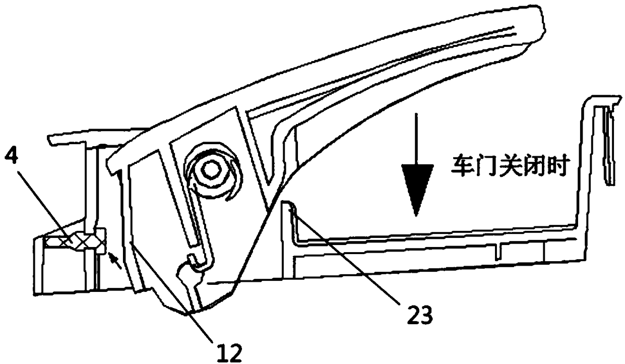 Car door inner opening handle with buffering action