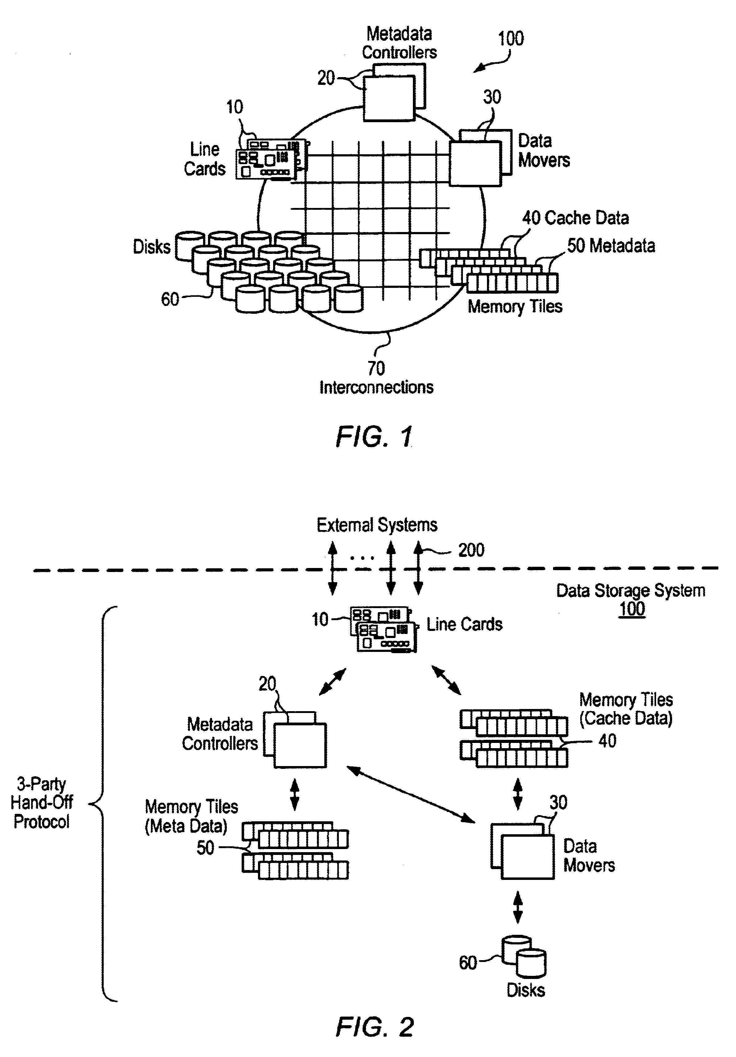Data storage system using 3-party hand-off protocol to maintain a single coherent logical image
