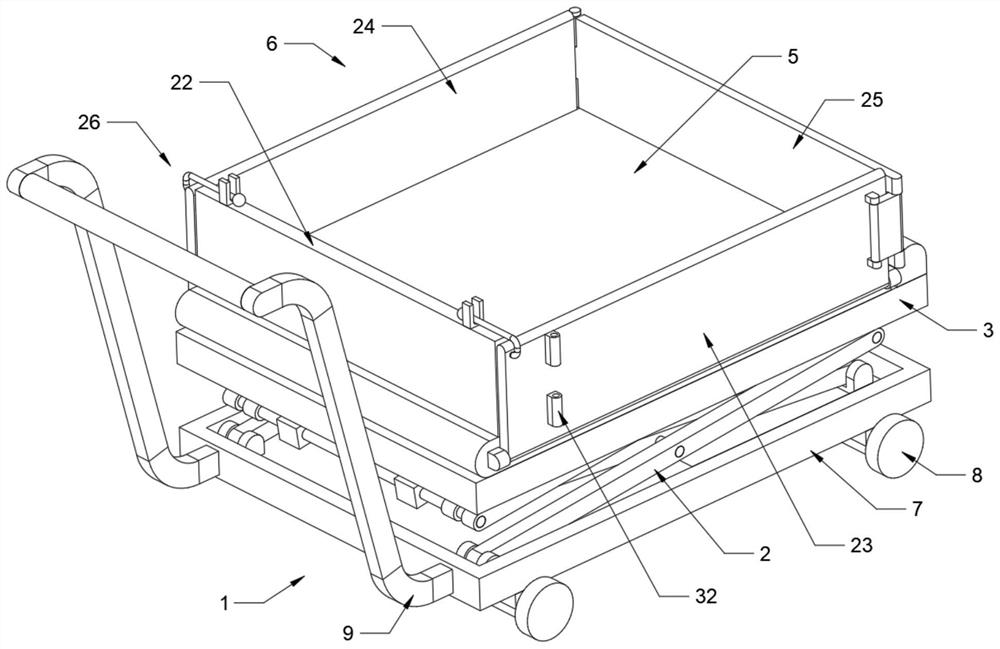 Loading, unloading and transferring device for common cargo warehousing narrow space