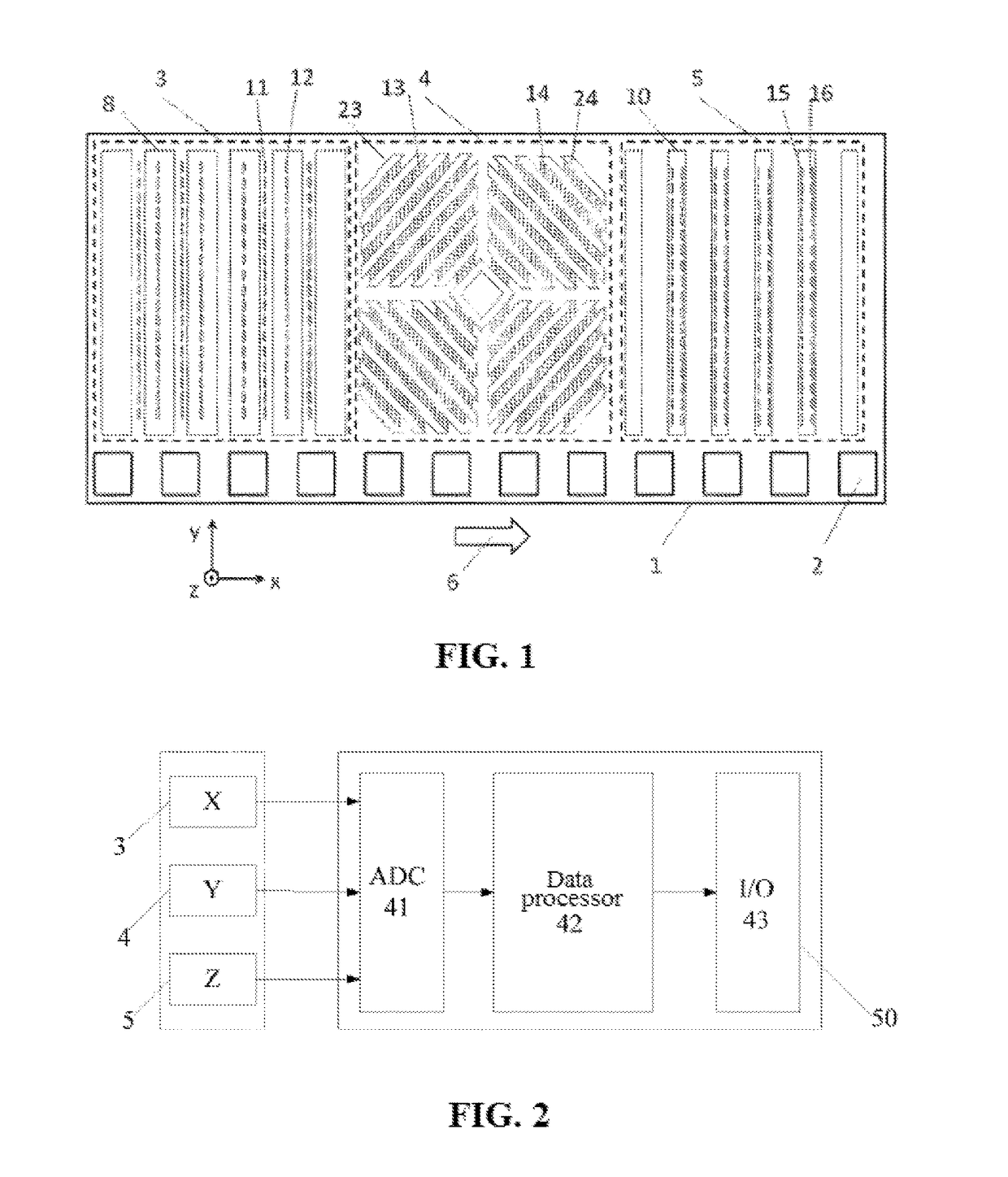 Monolithic three-axis linear magnetic sensor and manufacturing method thereof