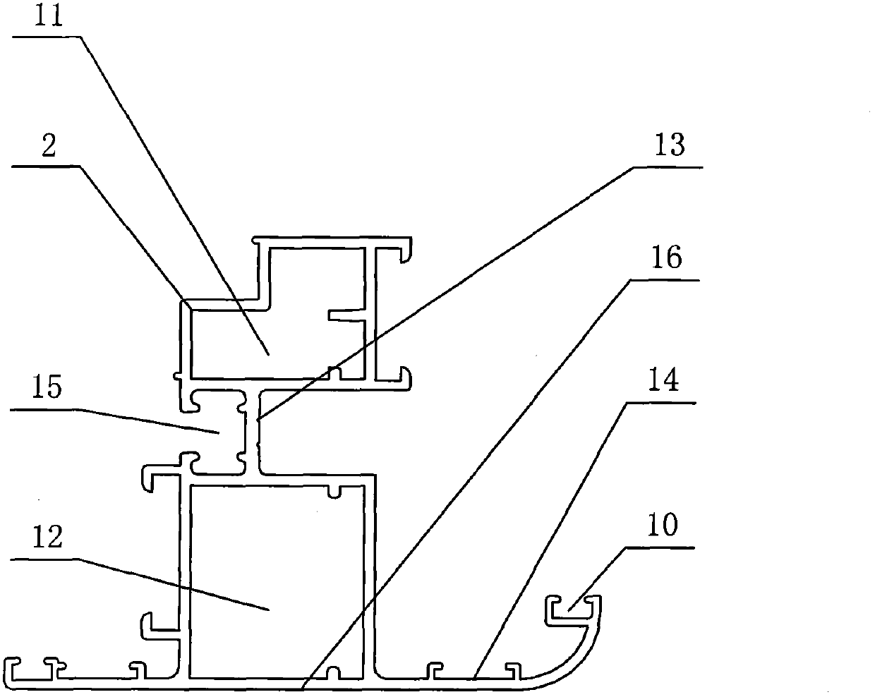 Injected bridge-cutoff aluminum profile used for inswinging casement window
