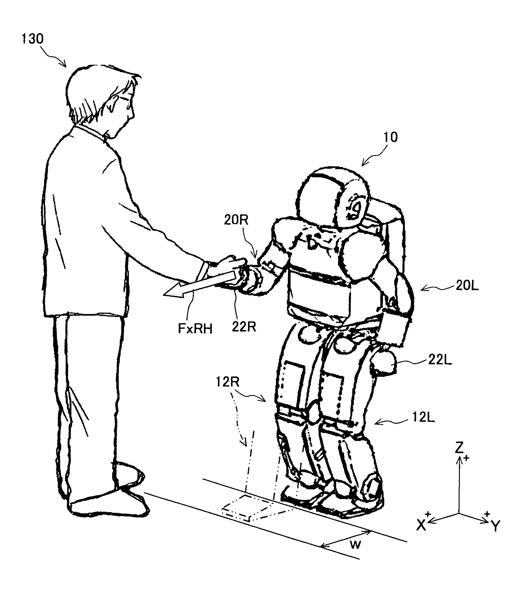 Handshake legged mobile robot control system