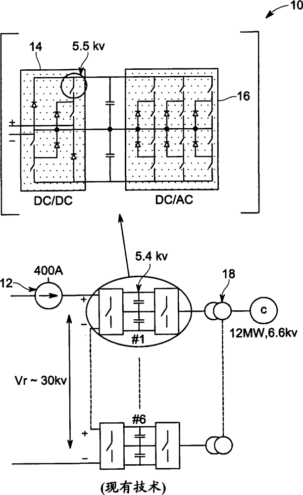 Scalable-voltage current-link power electronic system for multi-phase AC or DC loads