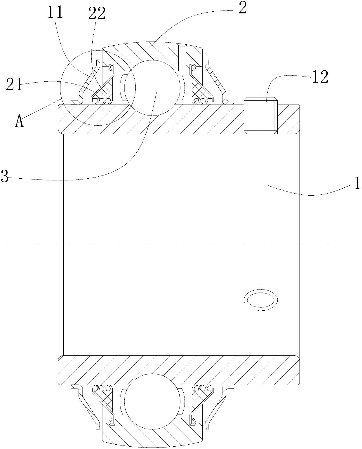 Three-lip sealed bearing with protective ring