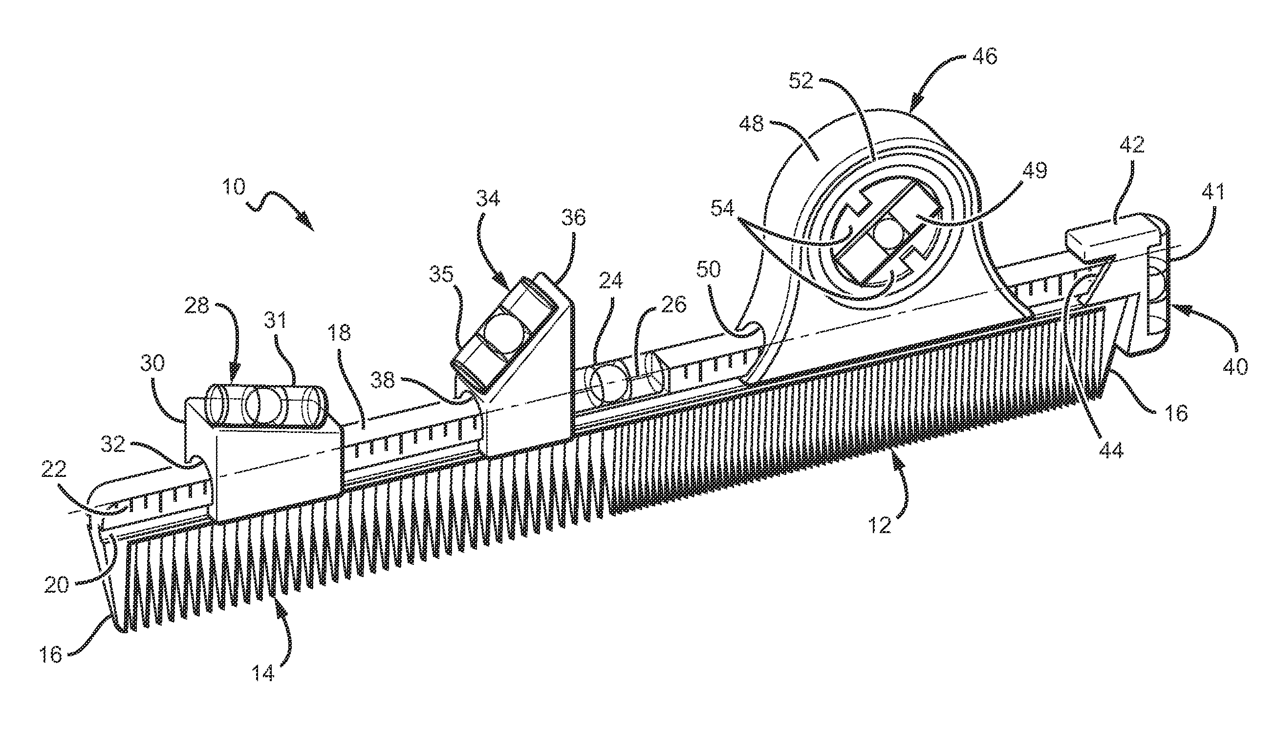 Flexible level system for a comb