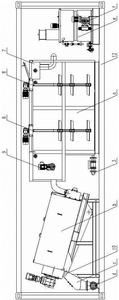 Skid-mounted type building mud treatment device and process