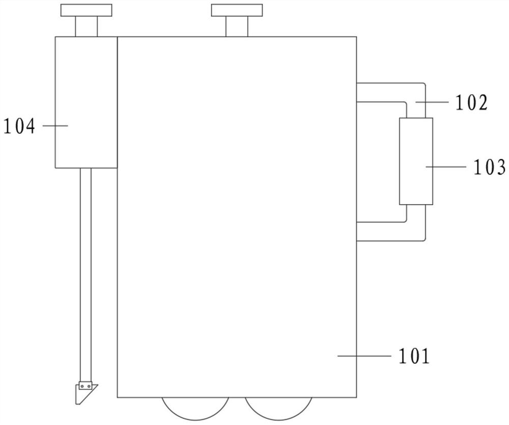 Textile fabric cutting device with stretching and flattening mechanism