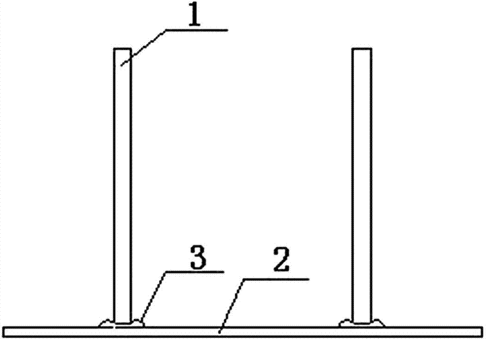 Submerged arc welding processing method of curtain wall buried element