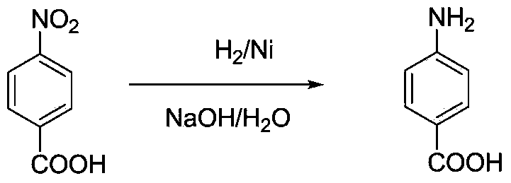 Method for preparing 4-aminobenzoic acid from 4-nitrobenzoic acid by catalytic hydrogenation