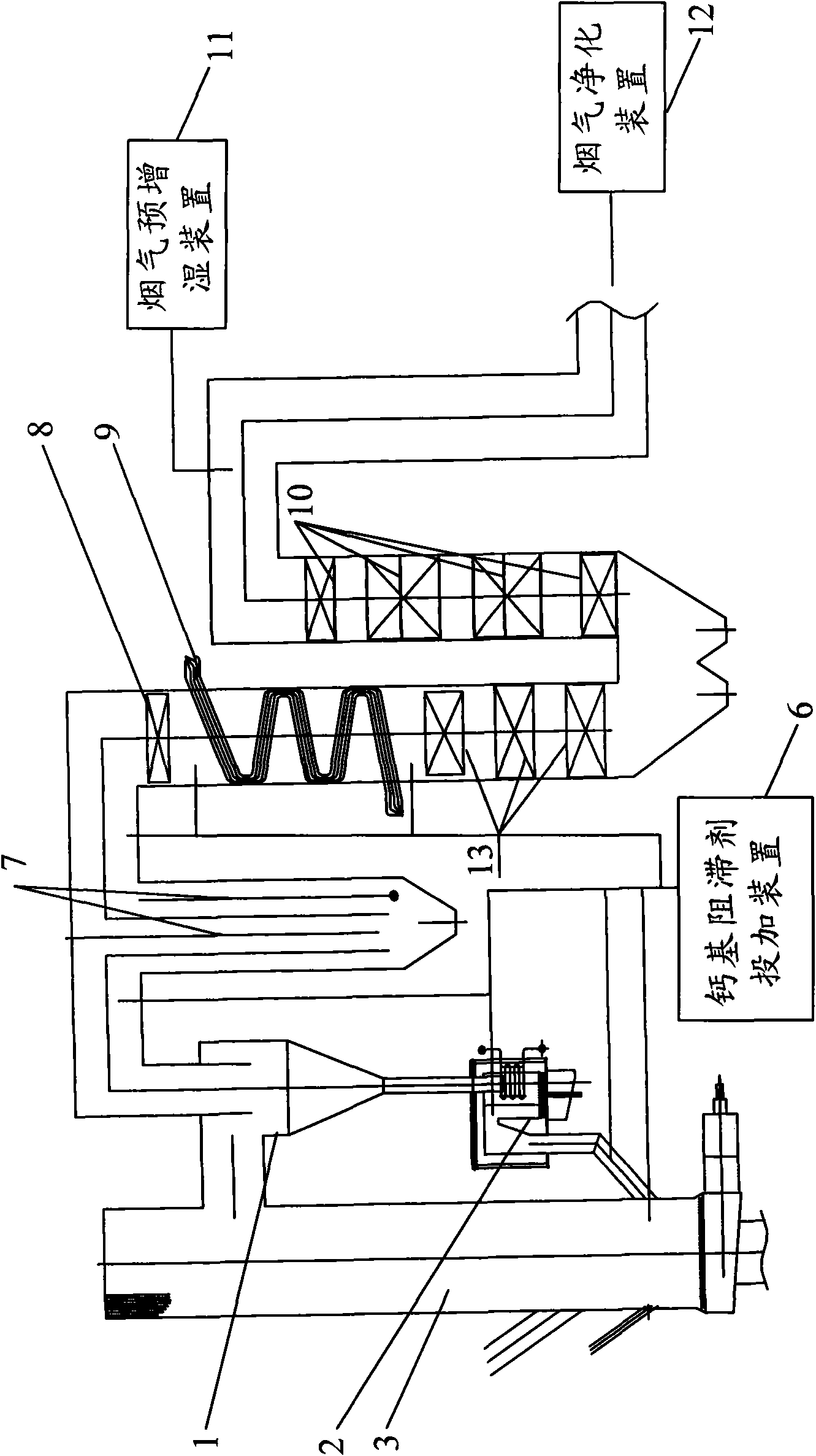 Refuse burning system and method with functions of deacidifying flue gas and retarding dioxin generation