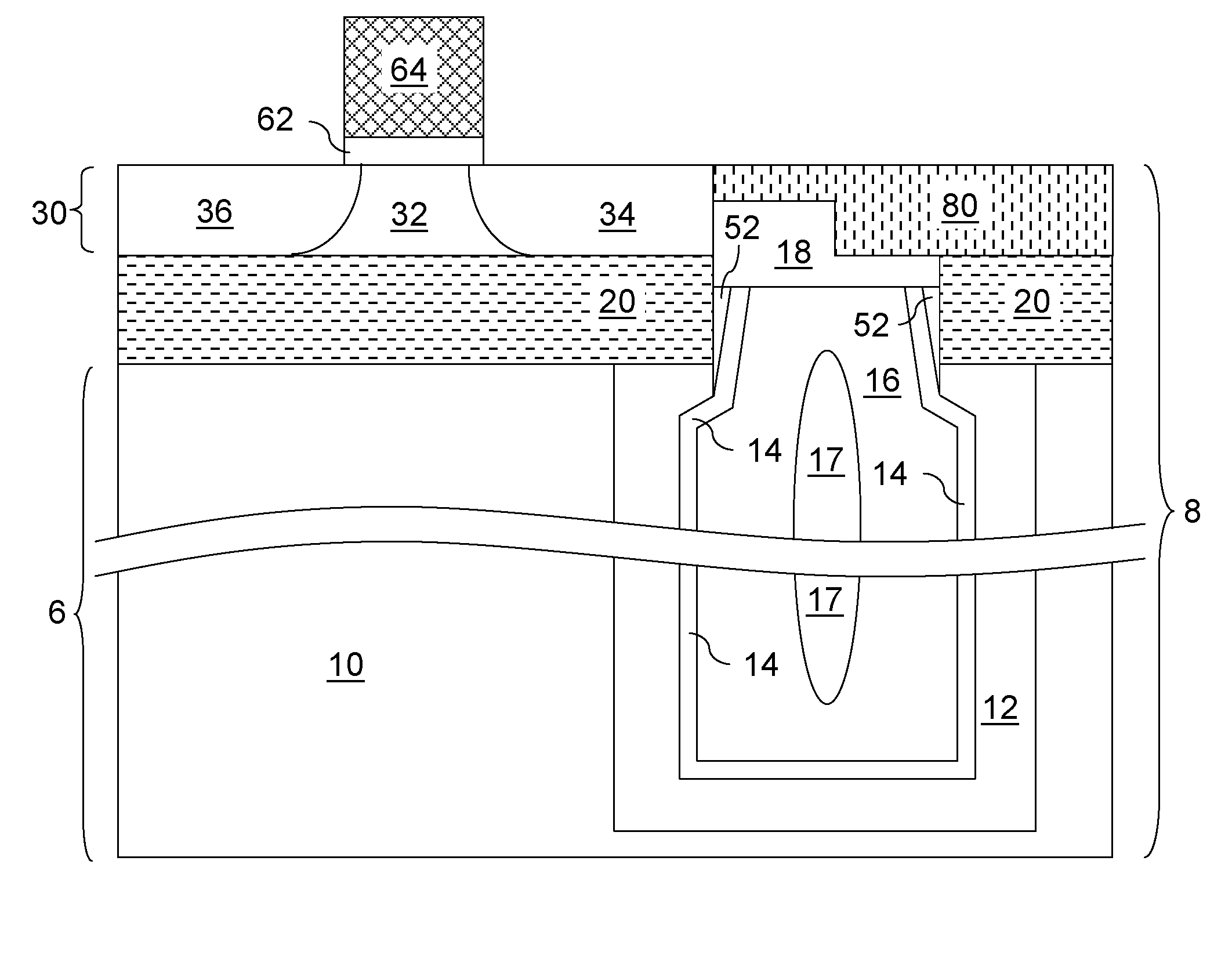 SOI deep trench capacitor employing a non-conformal inner spacer