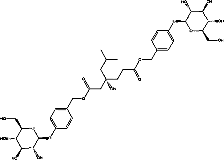 Preparation method of 1,4-di-[4-(glucosyloxy) benzyl]-2-isobutyl malate comparison product