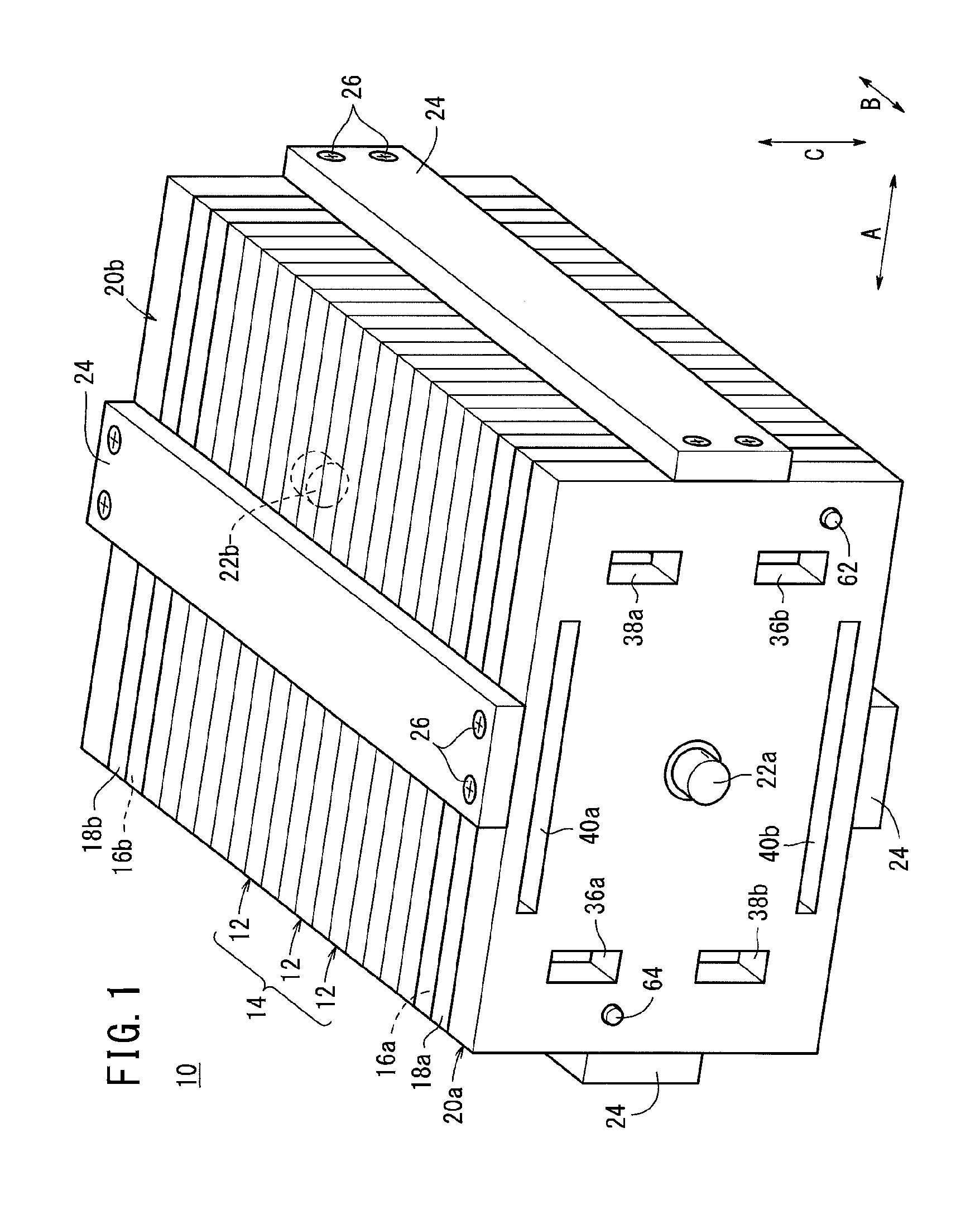 Fuel cell comprising a knock pin