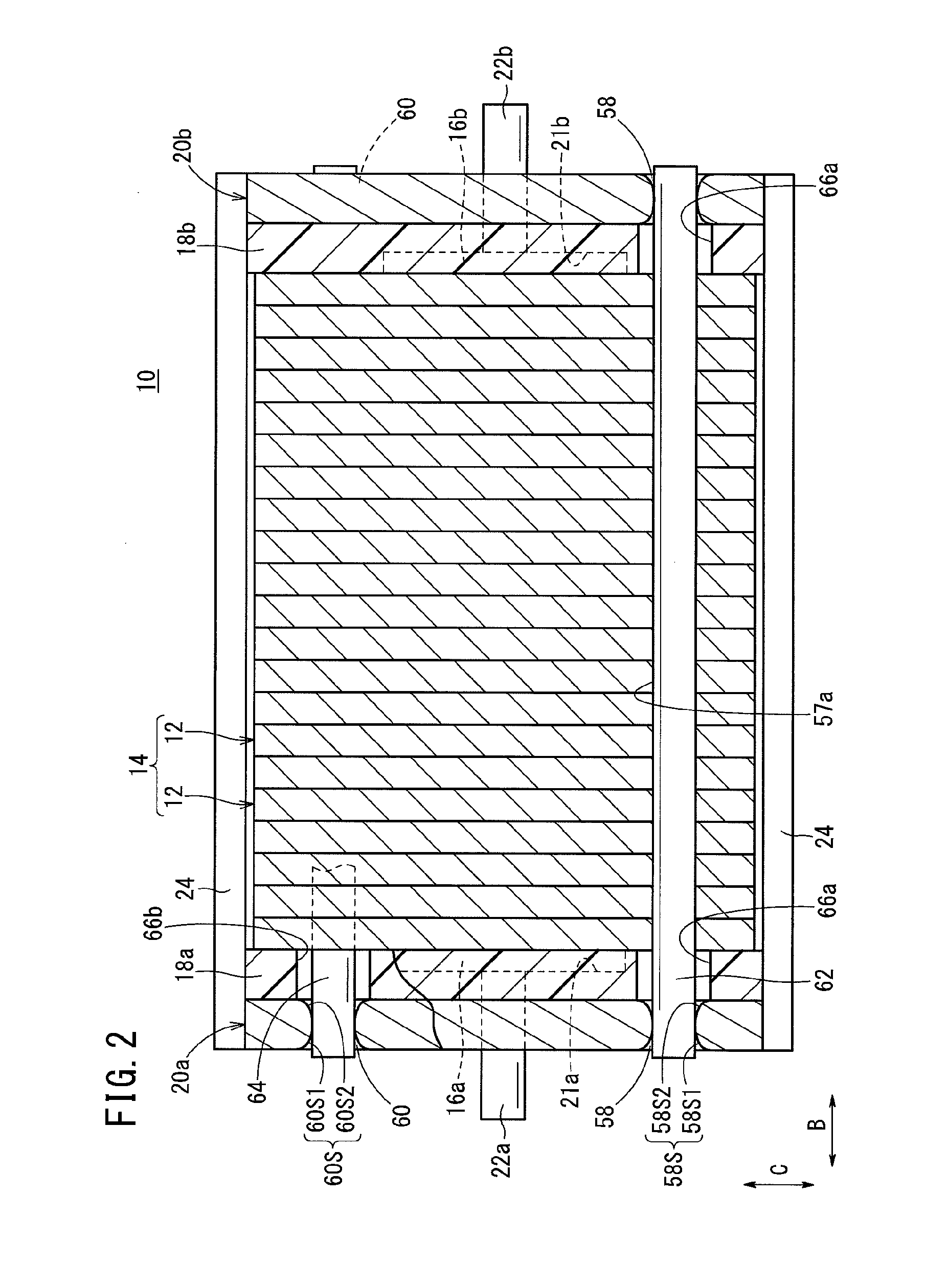 Fuel cell comprising a knock pin