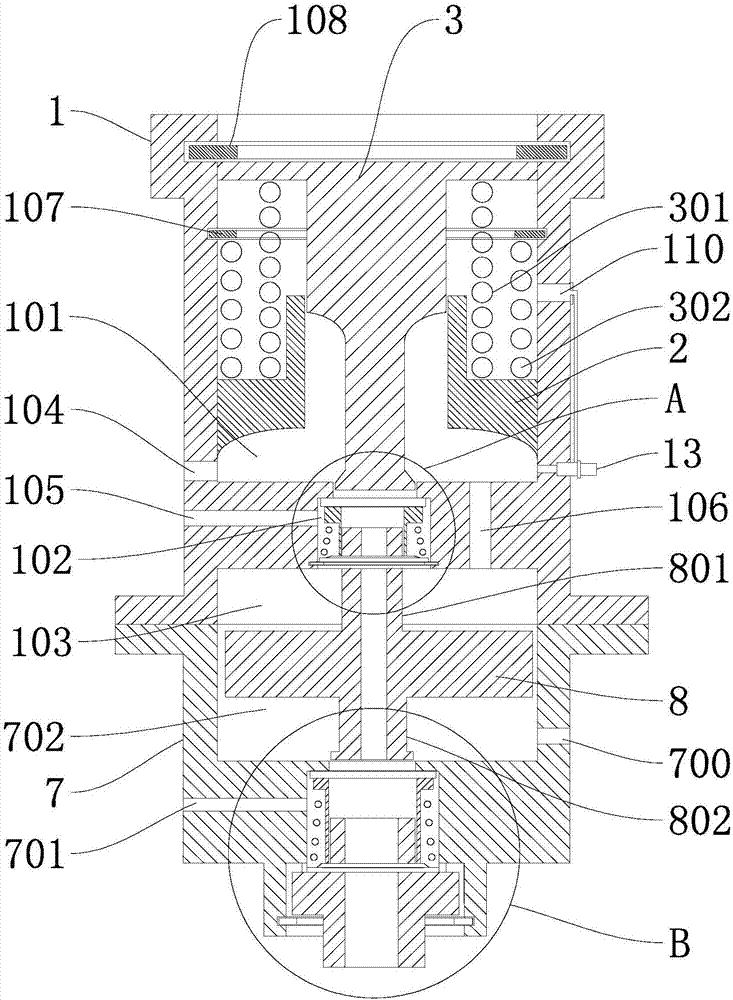 Upper valve body with pressure relief compensation function and pneumatic valve using same