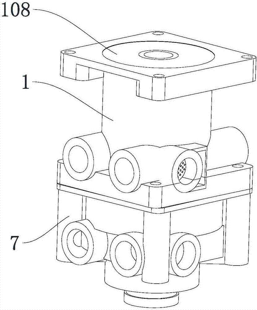 Upper valve body with pressure relief compensation function and pneumatic valve using same
