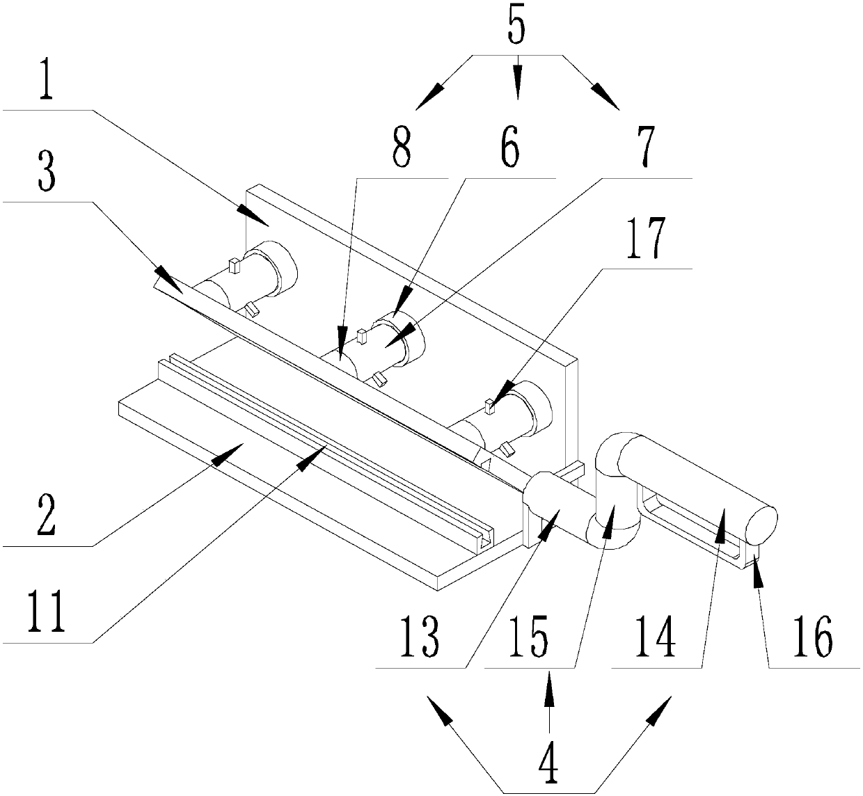 Plastering device for connecting position of wall body and ceiling